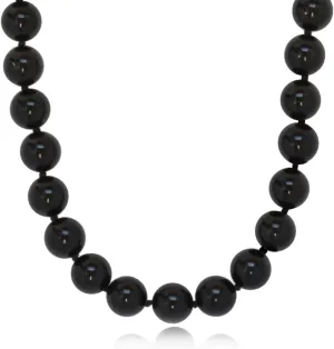 10mm Polished Black Onyx Beaded Necklace for Women | Handcrafted | 925 Sterling Silver Lobster Clasp, Knotted Black Silk Thread, French Wire Finish, Giftable Packaging, Available in 16", 18", 20", 24", 30" Lengths