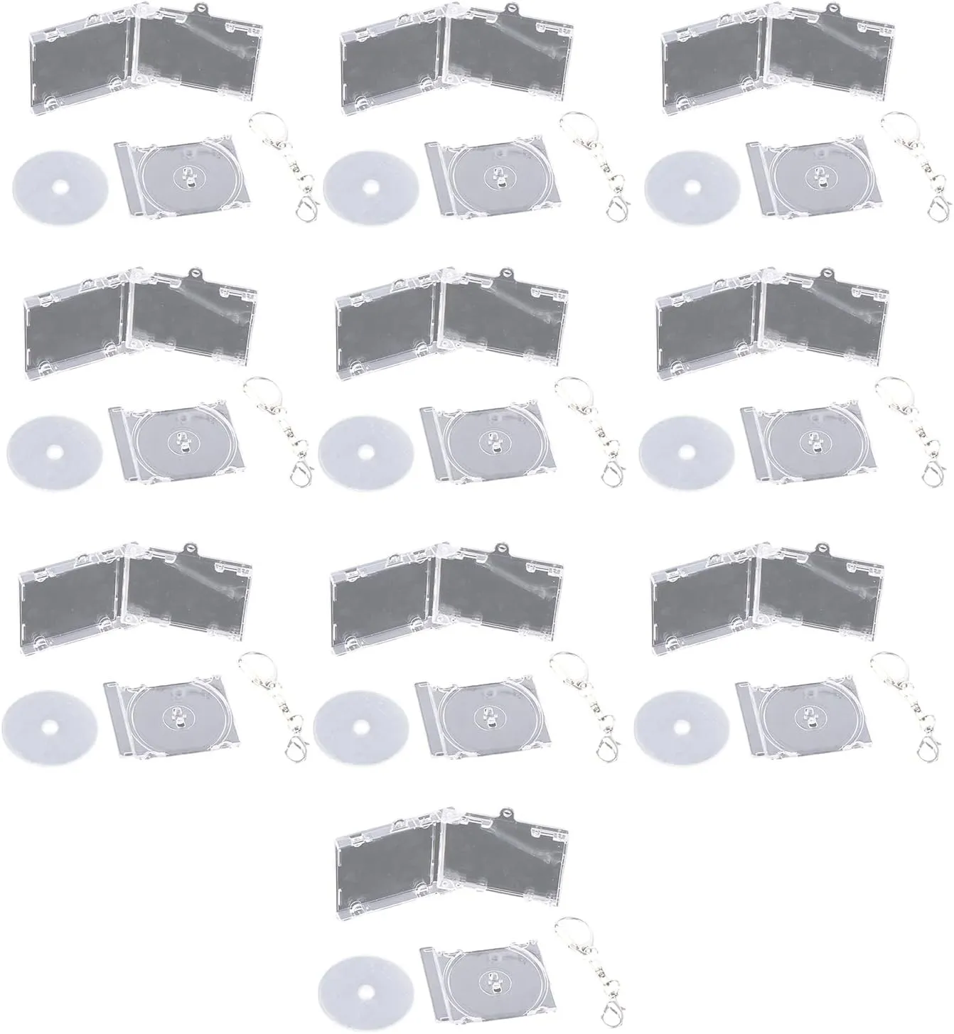 10pcs Acrylic Keyring Commemorative Miniature Album Keychain Charm Souvenir Stylish Backpack Pendant for Music Lovers