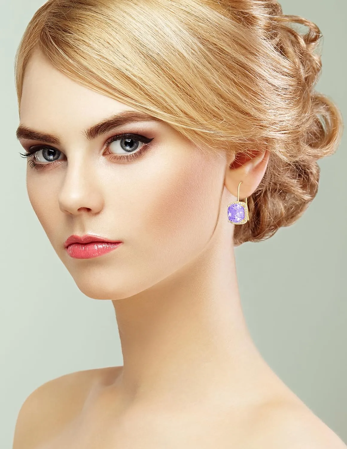 14K Gold Plated Cubic Zirconia Drop Earrings for Women Jewelry
