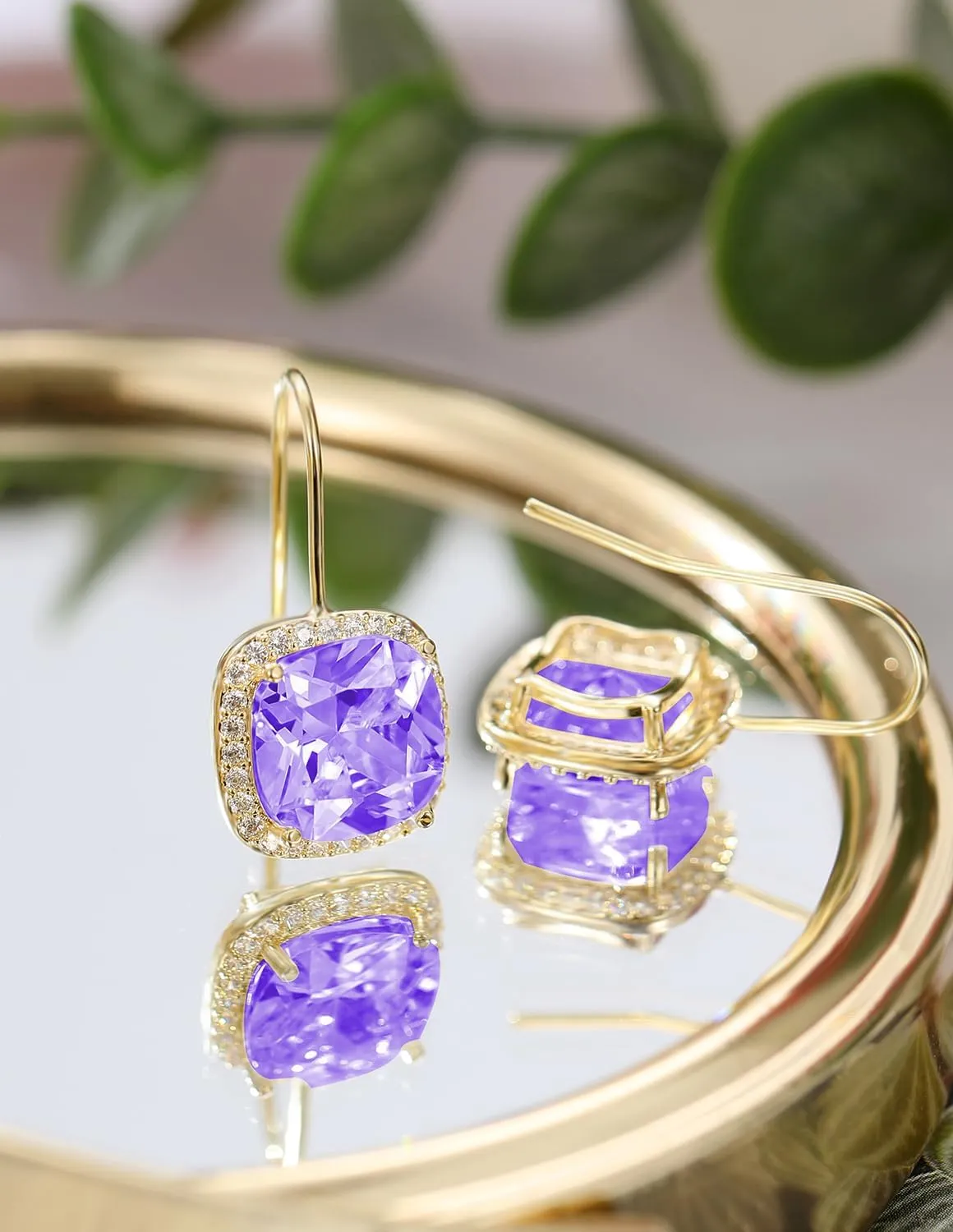 14K Gold Plated Cubic Zirconia Drop Earrings for Women Jewelry