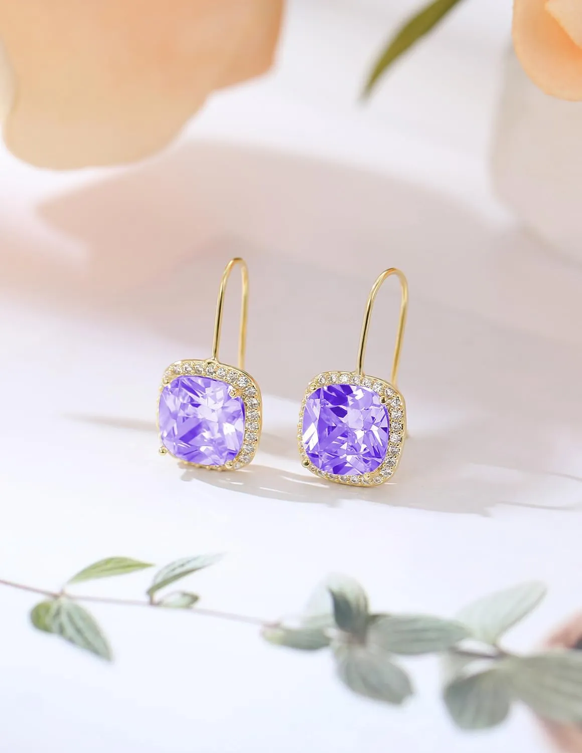 14K Gold Plated Cubic Zirconia Drop Earrings for Women Jewelry