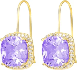 14K Gold Plated Cubic Zirconia Drop Earrings for Women Jewelry