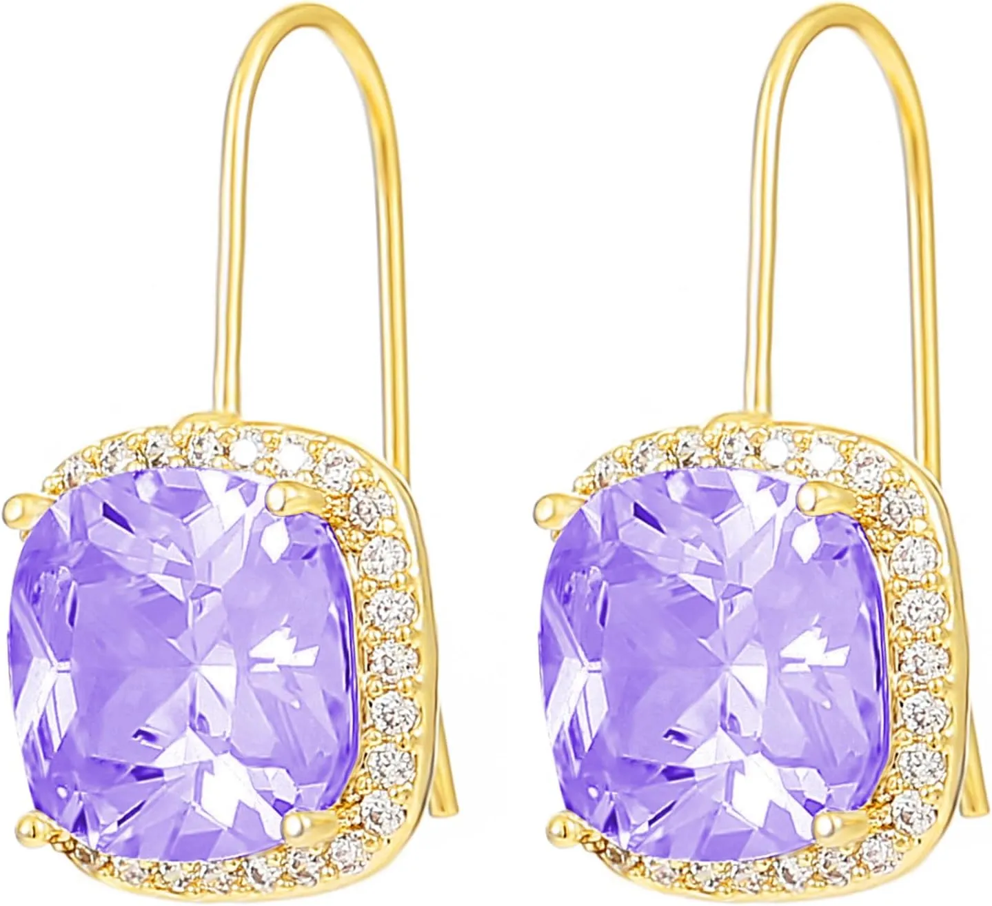 14K Gold Plated Cubic Zirconia Drop Earrings for Women Jewelry