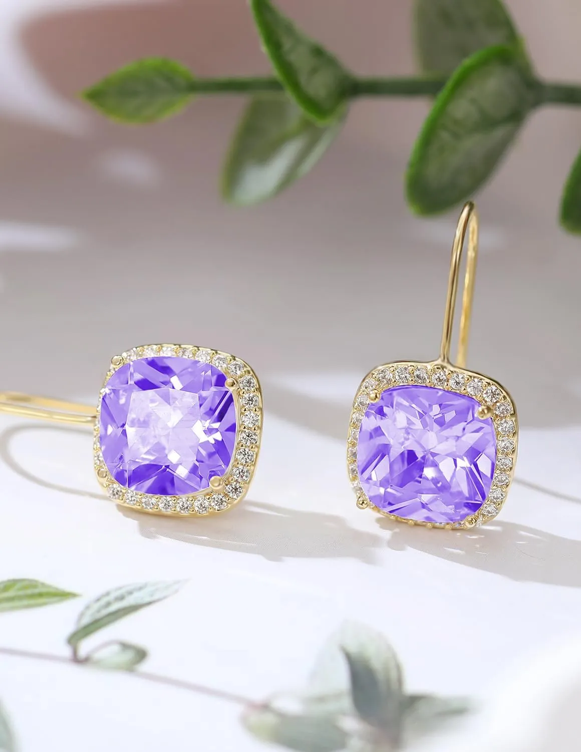 14K Gold Plated Cubic Zirconia Drop Earrings for Women Jewelry