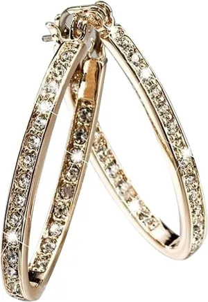 14K Gold Platinum Plated Diamond Hoop Earrings for Wome gifts