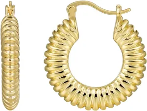 18K gold-plated cylindrical earrings | small earrings | women's gold earrings | perfect size hypoallergenic earrings