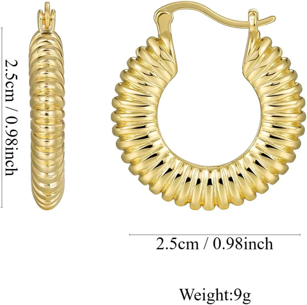 18K gold-plated cylindrical earrings | small earrings | women's gold earrings | perfect size hypoallergenic earrings