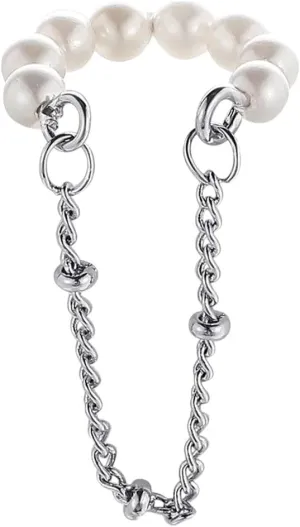 1Pc Fashion Silver Pearl Clips Ear Cuff For Women Men Non-Piercing Cartilage Wrap Earrings Jewelry Her Gift