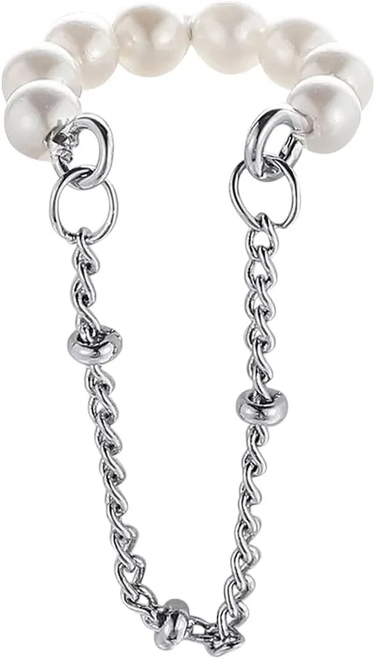 1Pc Fashion Silver Pearl Clips Ear Cuff For Women Men Non-Piercing Cartilage Wrap Earrings Jewelry Her Gift