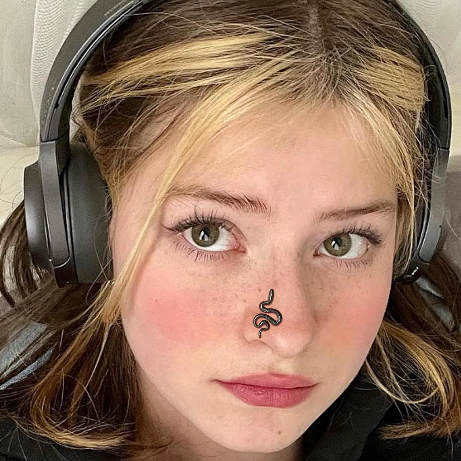 20G Flat Back Earrings Push In Flat Back Stud Earrings Black Threadless Nose Stud Black Threadless Nose Studs for Women
