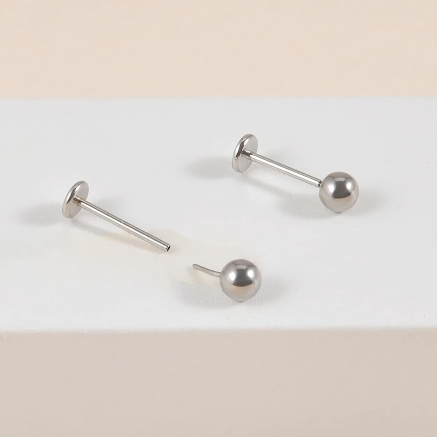 20G Flat Back Earrings Push In Flat Back Stud Earrings Black Threadless Nose Stud Black Threadless Nose Studs for Women