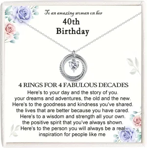 21st 30th 40th 50th 60th 70th 80th 90th 100th Birthday Gifts for Women, Silver Necklace Jewelry for Mom Daughter Nana Friend Sister Wife