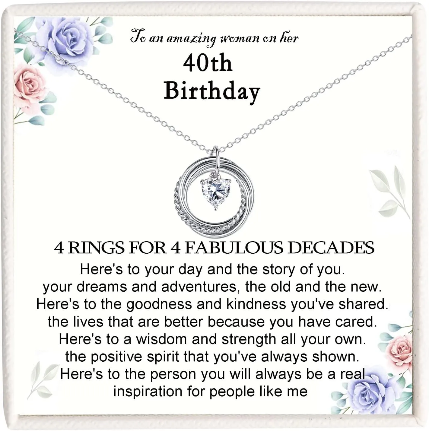 21st 30th 40th 50th 60th 70th 80th 90th 100th Birthday Gifts for Women, Silver Necklace Jewelry for Mom Daughter Nana Friend Sister Wife