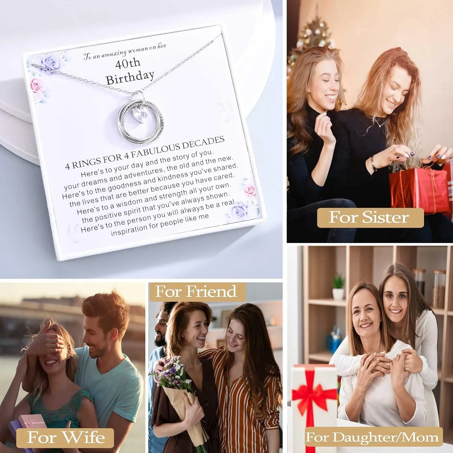 21st 30th 40th 50th 60th 70th 80th 90th 100th Birthday Gifts for Women, Silver Necklace Jewelry for Mom Daughter Nana Friend Sister Wife