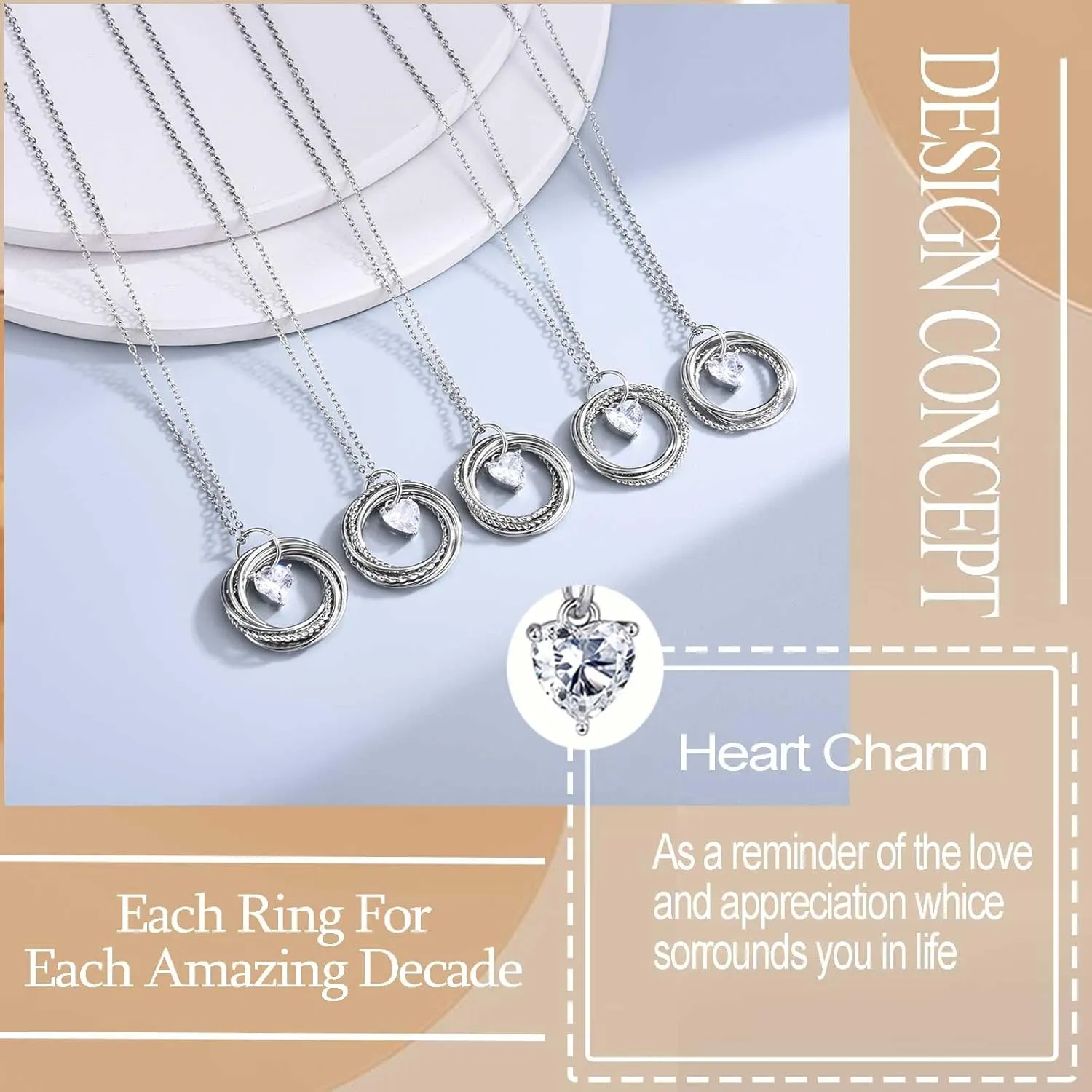 21st 30th 40th 50th 60th 70th 80th 90th 100th Birthday Gifts for Women, Silver Necklace Jewelry for Mom Daughter Nana Friend Sister Wife