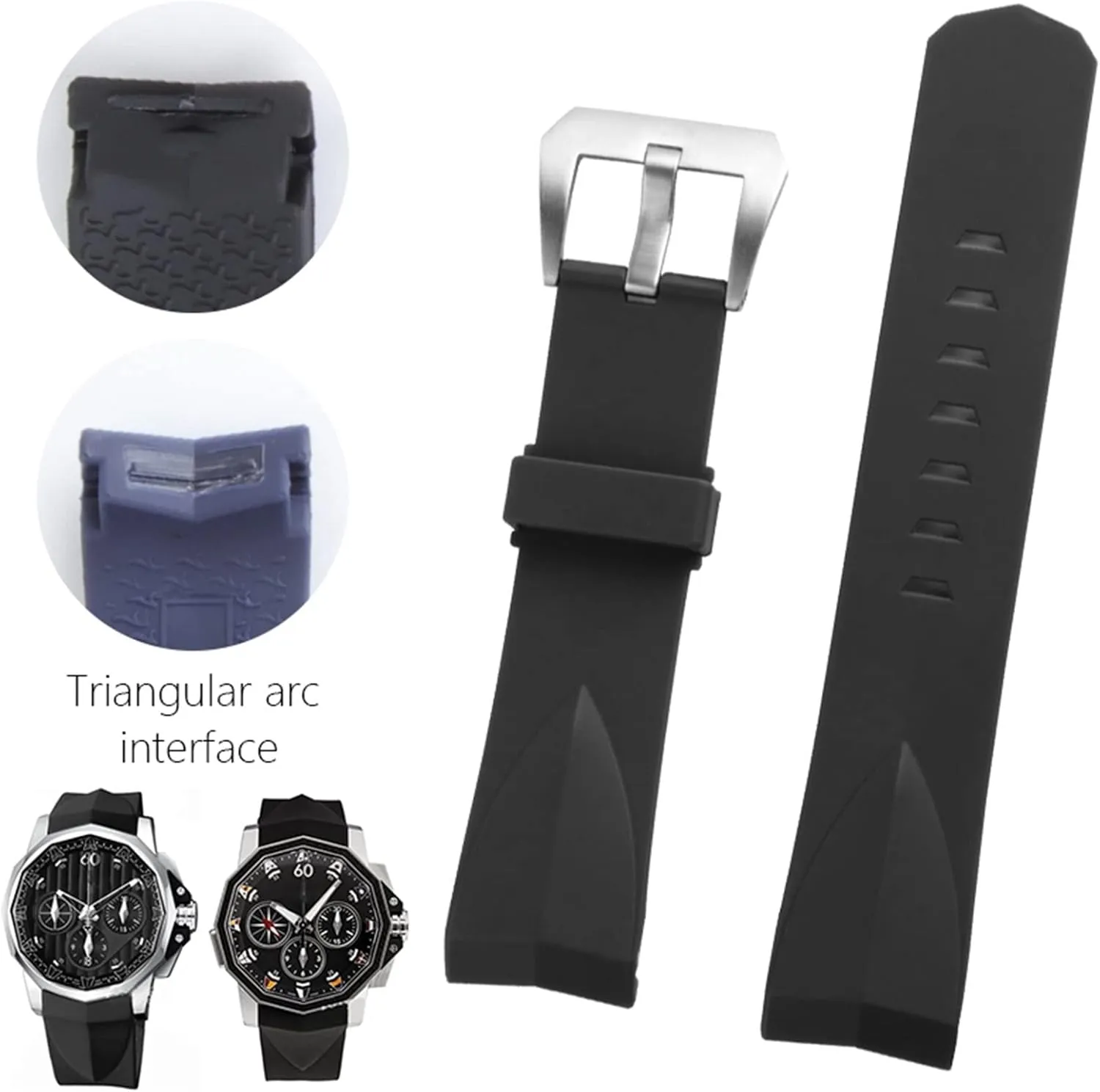22mm 24mm Silicone Watch Bands Fit For Corum Sports Rubber Strap Fashion Wrist Watch Bracelet Replacement Accessories Parts