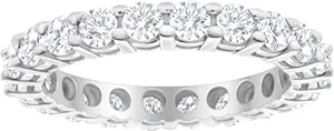 3 Carat (ctw) 14K White Gold Round Diamond Ladies Eternity Wedding Anniversary Stackable Ring Band Premium Collection