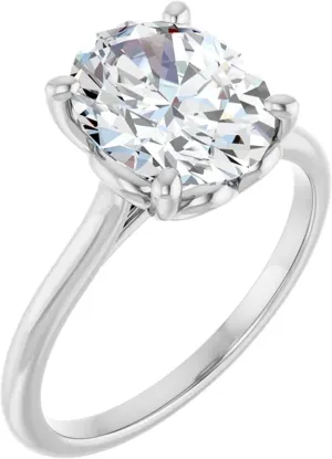 3 Carat Oval Lab Diamond Engagement Ring Petite Solitaire