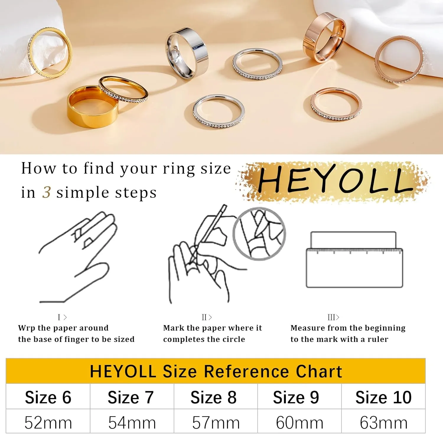3-Pack Gold Stacking Rings for Ouras Gen 4/Ouras Gen 3, Cubic Zirconia Simulated Diamond Silver Ouras Ring Stackable Jewelry Gift for Women