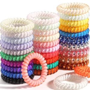 32Pcs Spiral Hair Ties,No Crease Coil Hair Ties,Phone Cord Hair Elastics Coils,Candy Colors Spiral Bracelets Ponytail Holders Hair Accessories for Women Girls 32Pcs Spiral Hair Ties,No Crease Coil Hair Ties,Phone Cord Hair Elastics Coils,Candy Colors Spiral Bracelets Ponytail Holders Hair Accessories for Women Girls