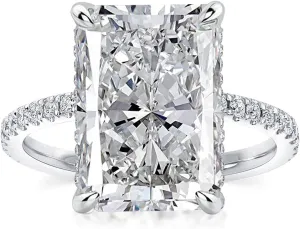 3.5/7.0ct Radiant Cut Engagement Ring,Simulated Diamond Promise Ring for Women in 925 Sterling Silver