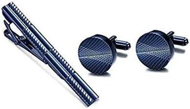 3PCS Cufflinks Tie Bar Wedding Clip Button Shirt Modern Classic Design Business Gift Set