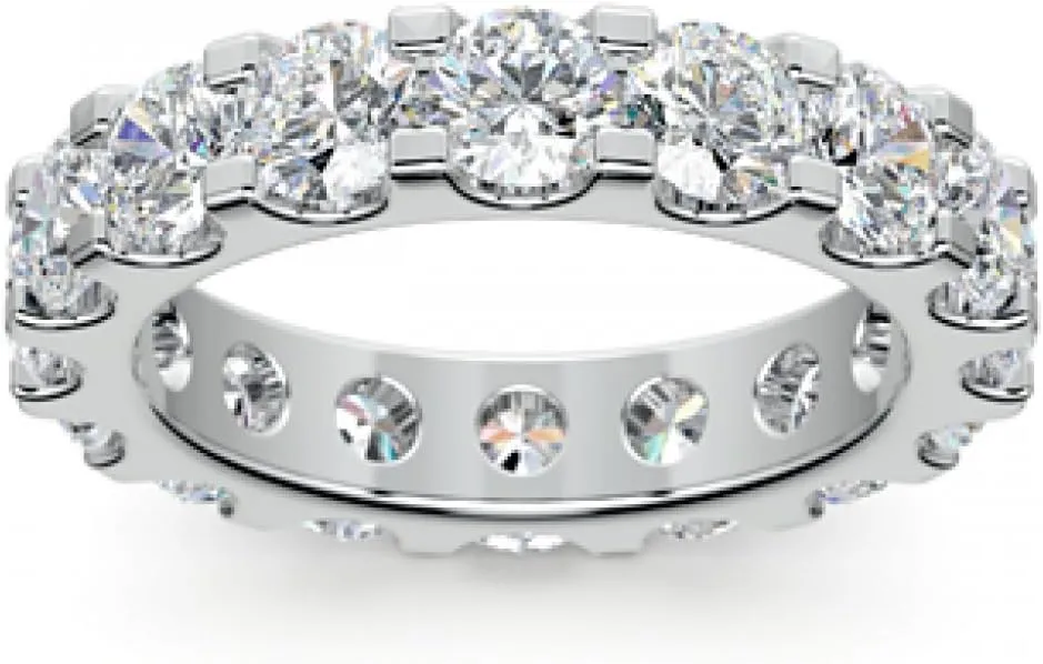 4.00 ct Ladies Round Cut Diamond Eternity Wedding Band Ring in 14 kt White Gold
