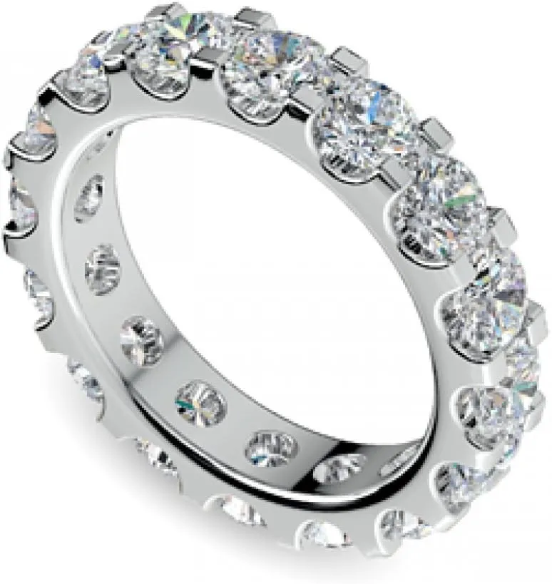 4.00 ct Ladies Round Cut Diamond Eternity Wedding Band Ring in 14 kt White Gold