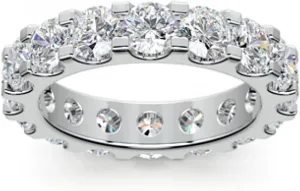 4.00 ct Ladies Round Cut Diamond Eternity Wedding Band Ring in 14 kt White Gold