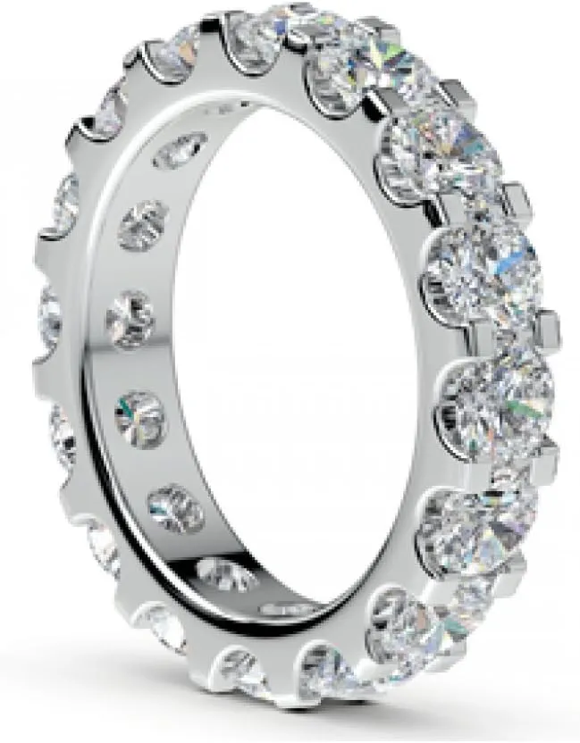 4.00 ct Ladies Round Cut Diamond Eternity Wedding Band Ring in 14 kt White Gold