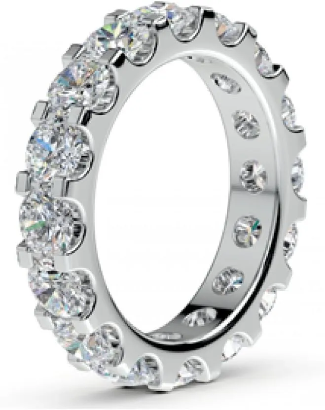 4.00 ct Ladies Round Cut Diamond Eternity Wedding Band Ring in 14 kt White Gold