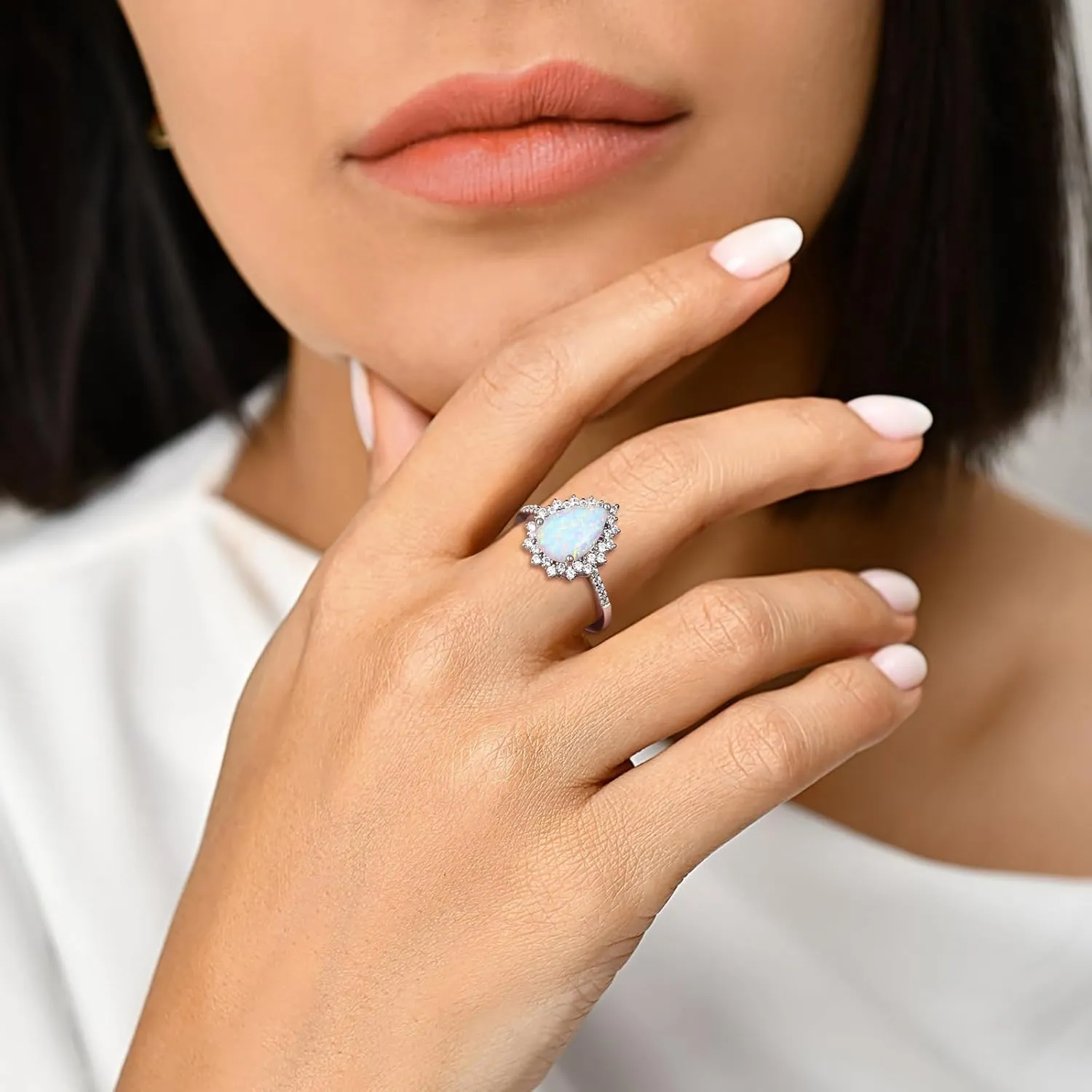 4.5 Carat Teardrop Engagement Birthstone Ring Sterling Silver Pear Cut Sapphire/Ruby/Emerald/Amethyst/Aquamarine Halo Ring Promise Anniversary Rings for Women Size 6-10