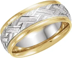 7mm Woven-Design Wedding Band Ring Comfort Fit