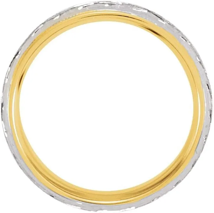 7mm Woven-Design Wedding Band Ring Comfort Fit