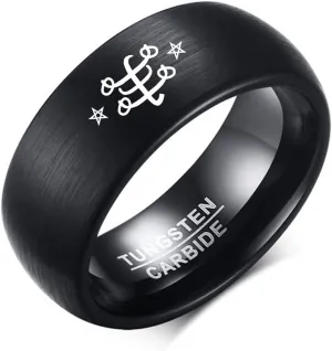 8MM Tungsten Carbide Ring Comfort Fit Band The Bahai Faith Ring Comfort Fit Bandstone Symbol