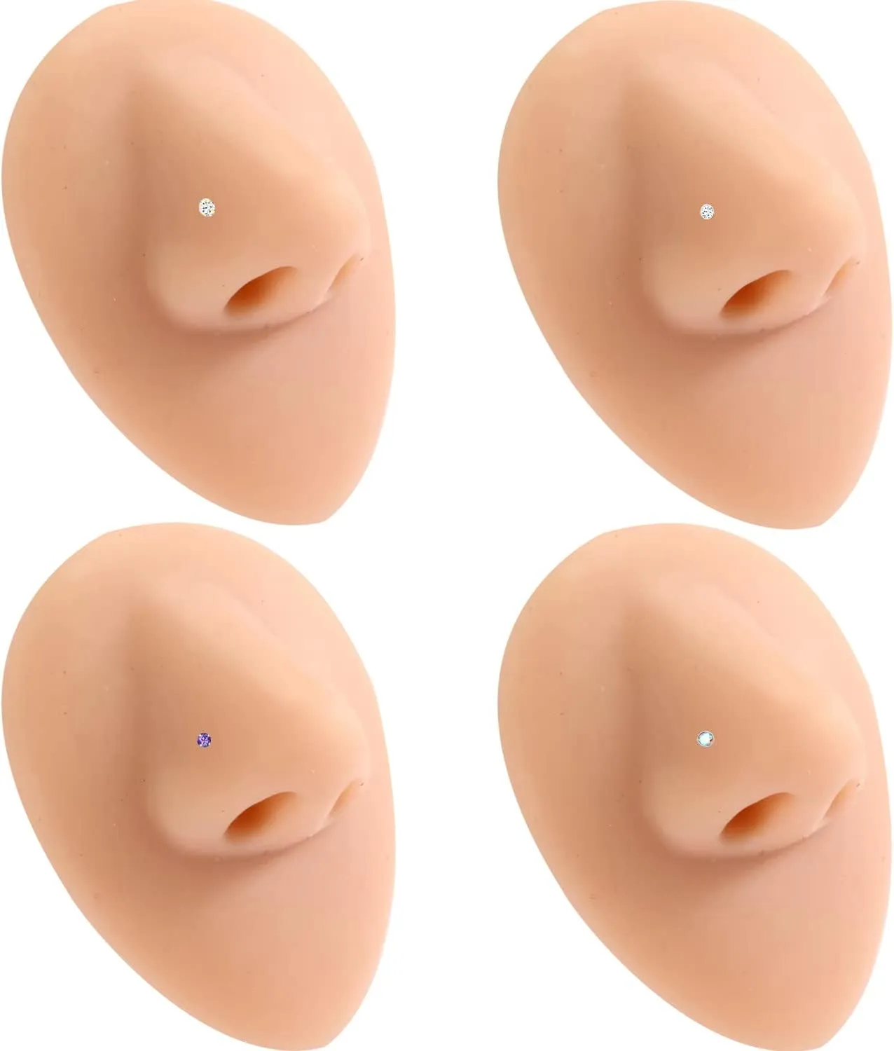 8PCS G23 Titanium Twist Screw Nose Studs 18G 20G Nose Rings 2mm 2.5mm 3mm Clear Pink Purple Aurora CZ Gold Nose Piercing Studs Nostril for Women Men