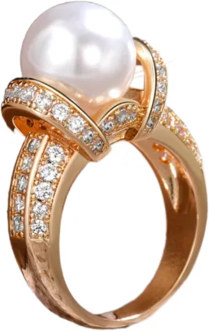 925 Silver Fashion Pearl Ladies ring Cubic Zircon oxide ring Wedding ring Women Jewelry Rings Statement