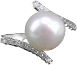 925 Silver Vintage set pearl ring for women Cubic Zircon oxide ring Women Jewelry Rings Statement