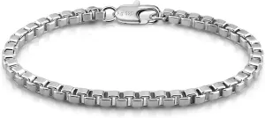 925 Sterling Silver Bracelet Men Women 3MM Square Rolo Link Round Box Chain 6.3" 6.7" 7" 7.5" 8" 8.5" 9" Bangle Unisex Jewelry Gift