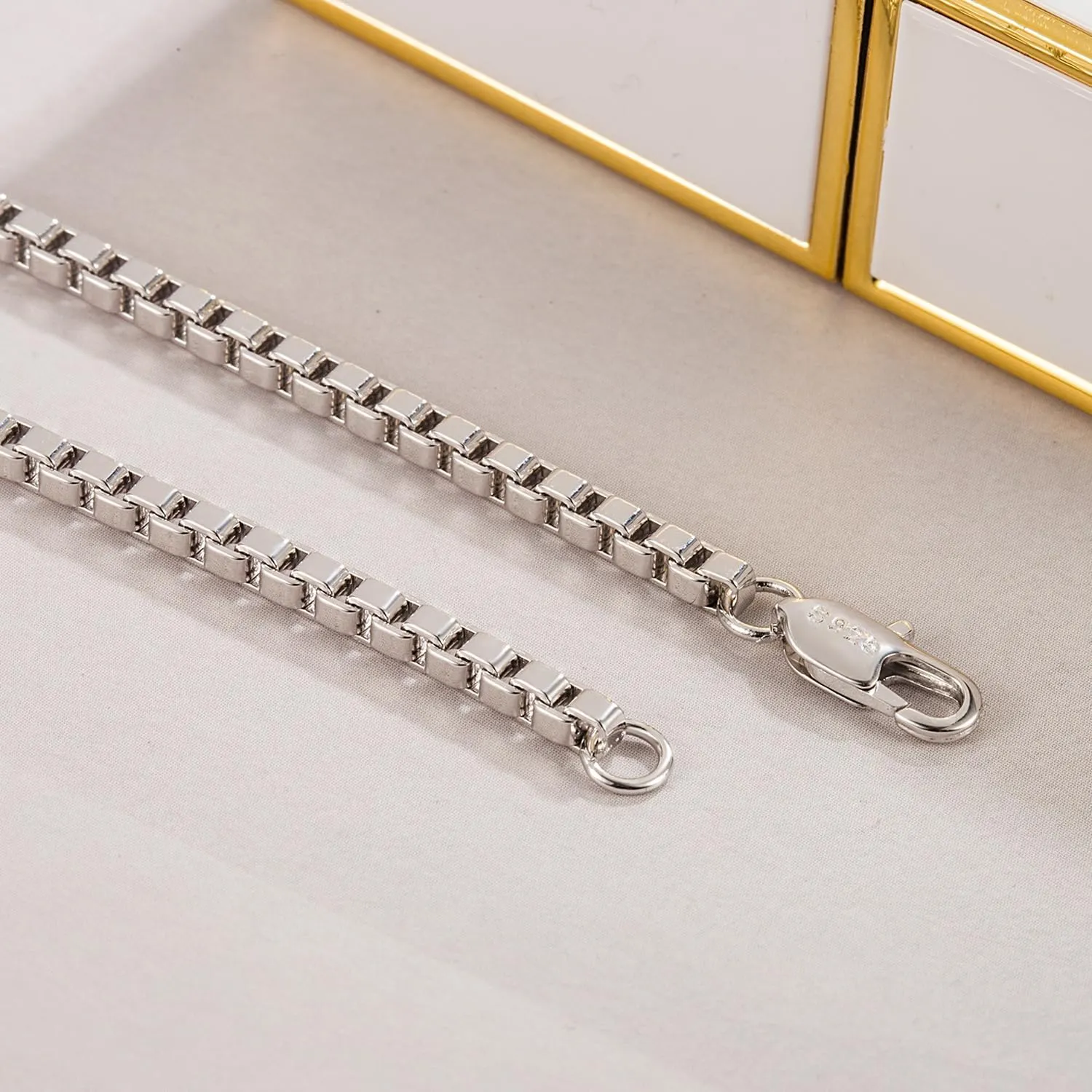 925 Sterling Silver Bracelet Men Women 3MM Square Rolo Link Round Box Chain 6.3" 6.7" 7" 7.5" 8" 8.5" 9" Bangle Unisex Jewelry Gift