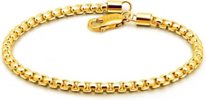 925 Sterling Silver Bracelet Men Women 3MM Square Rolo Link Round Box Chain 6.3" 6.7" 7" 7.5" 8" 8.5" 9" Bangle Unisex Jewelry Gift