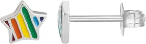 925 Sterling Silver Rainbow Earrings for Women Pride Earrings Studs Rainbow Stud Earrings for Women Tiny Heart Earrings for Women