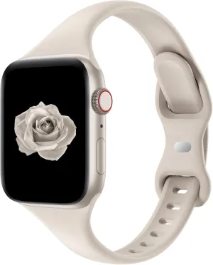 Acrbiutu Thin Slim Band Compatible with Apple Watch 38mm 40mm 41mm 42mm 44mm 45mm 46mm 49mm, Replacement Soft Silicone Sport Strap Wristbands for iWatch Series 10/9/8/7/6/5/4/3/2/1 Ultra SE Women Men