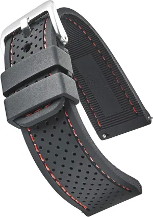 ALPINE Sporty Premium Soft Silicone Adjustable Watch Band - Replacement Rubber Watch Bands for Women & Men - Waterproof Quick Release Watch Straps - Compatible with Regular & Smart Watch Bands