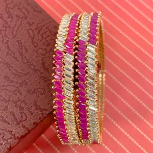 American Diamond and Semi-Precious Stone Bangles (Design 5)
