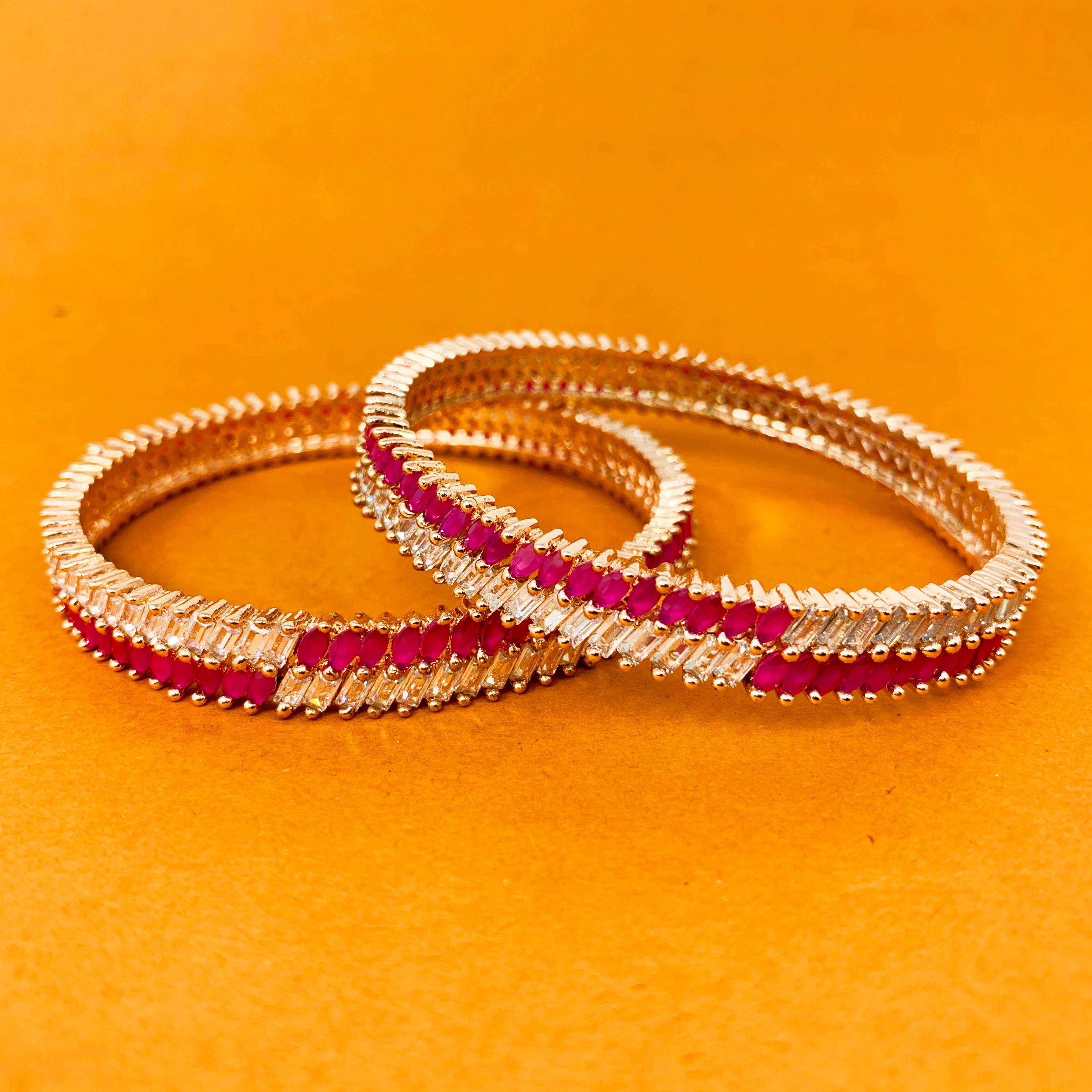 American Diamond and Semi-Precious Stone Bangles (Design 5)