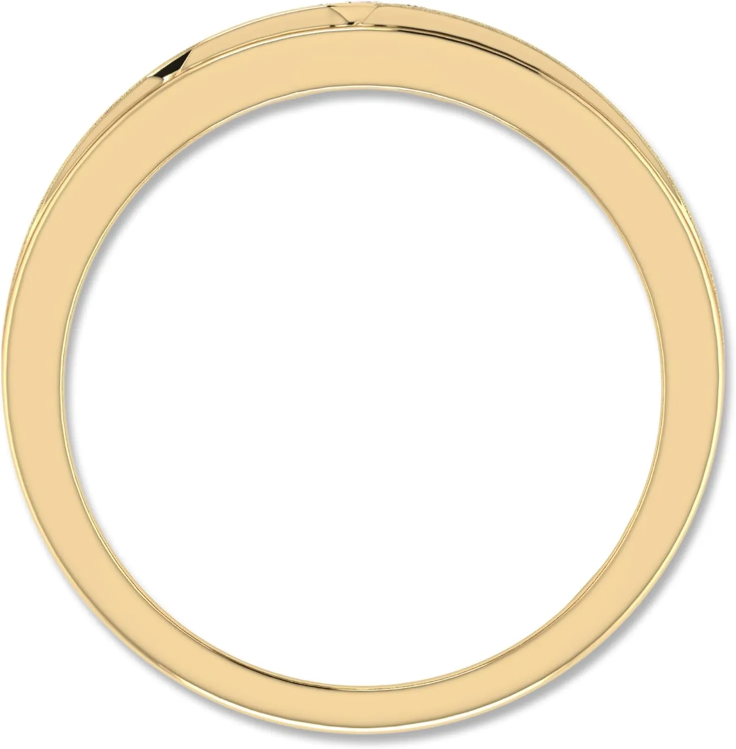 ARCHMAN Three Stone Wedding Men's Band, 0.10CTW Round Cut Lab Grown Diamond Engagement Ring In 10K Solid Gold
