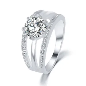 Austrian Crystals Ring Rose Gold Color anelli Flower Ring