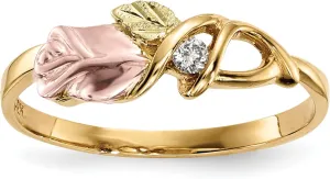 Avariah 10k Tri-Color Black Hills Gold Diamond Ring - Ring Size 7.0