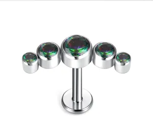 BelezaDosas G23 Titanium Labret Studs 16G Threadless Push-in Press Fit Cluster Tragus Helix Lobe Conch Rook Medusa Cartilage Monroe Push Back Earring Piercing Jewelry